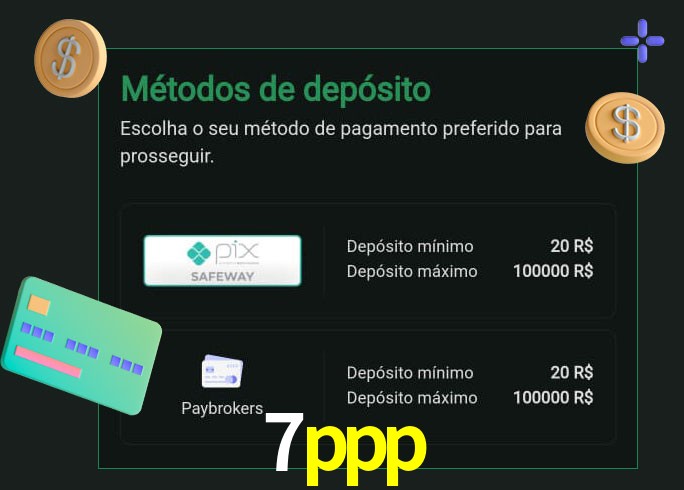O cassino 7ppp oferece uma grande variedade de métodos de pagamento
